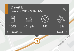 Details zu einem Track-Punkt Details zu einem Track-Punkt