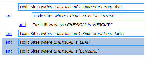 Auswählen der nächsten Gruppe von Attributausdrücken Auswählen der nächsten Gruppe von Attributausdrücken